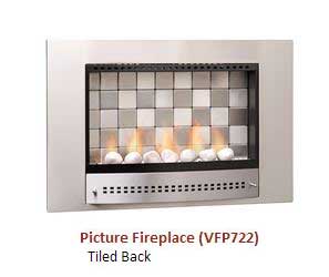 Picture Fireplace - VFP722 - tiled back